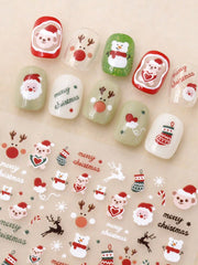 1sheet Christmas Santa Pattern Nail Art Sticker