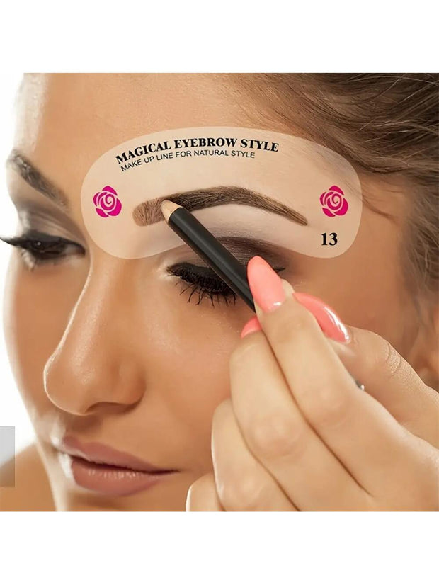 Eyebrow Stencil,24Pcs Eyebrow Shaper Mold Beauty Kit Makeup Styler Kit Stencil Tool Eyebrow Tweezers