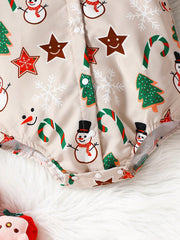 Baby Boy Christmas Print Bow Front Bodysuit