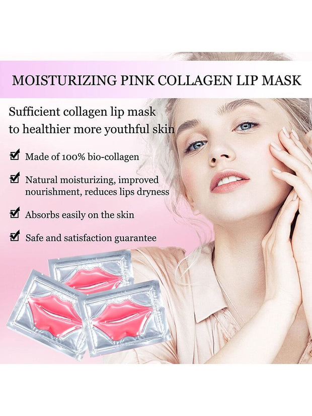 Collagen Lip Masks: 10 pcs (gel) - Anti-Aging Anti-Dry Anti-Wrinkle Lip Mask, Treatment Lip Mask for Lip Care & Lip Plumping & Lip Sleeping & Lip Nourishes & Lip Soothing, Moisturizing Gel and Hydrates Lip - Overnight Lip Care Fall/Winter
