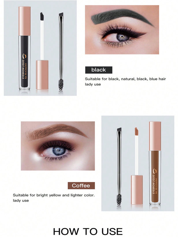 Natural Shaping Brow Tint, 1pc 8ml Square Tube With 4 Colors, Durable, Waterproof, Easy To Apply With Brush