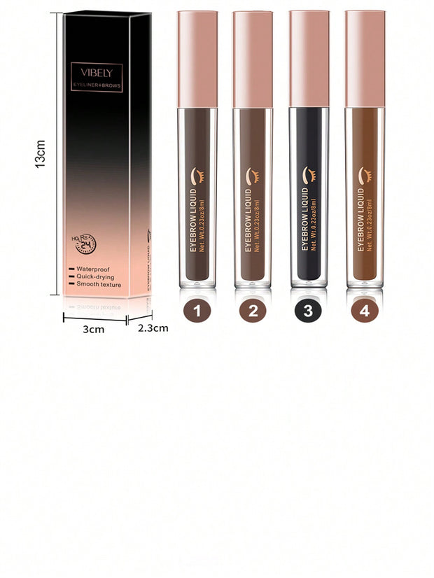 Natural Shaping Brow Tint, 1pc 8ml Square Tube With 4 Colors, Durable, Waterproof, Easy To Apply With Brush