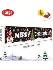 1pc, Festive Large Merry Christmas Banner - Huge Santa Claus Sign for Holiday Party Supplies and Home Decor - Perfect for Outdoor, Indoor, Yard, Garden, Porch, and Lawn