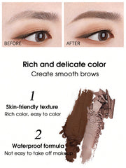 Waterproof Eyebrow Powder & Brush, Two Colors Long-Lasting Eyebrow Stamp Powder Nature Eye Brow Powder Tinting Coloring Powder